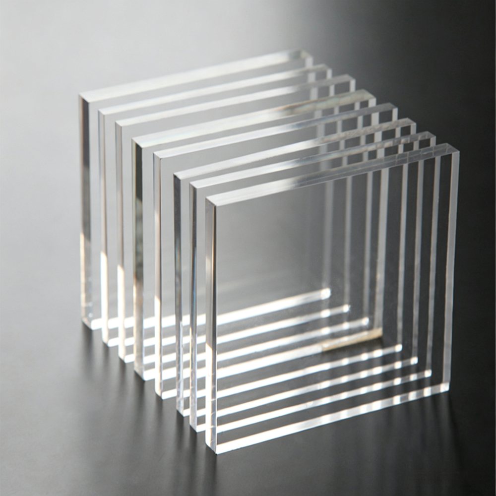 Clear cast acrylic sheets plexiglass stacked - 92% light transmission