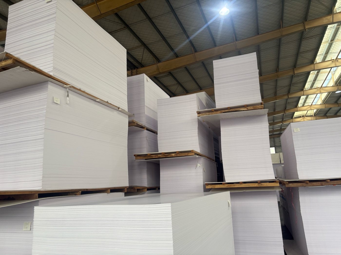 PVC foam board sheets stacked in Tianbei warehouse - PVC foam board factory China