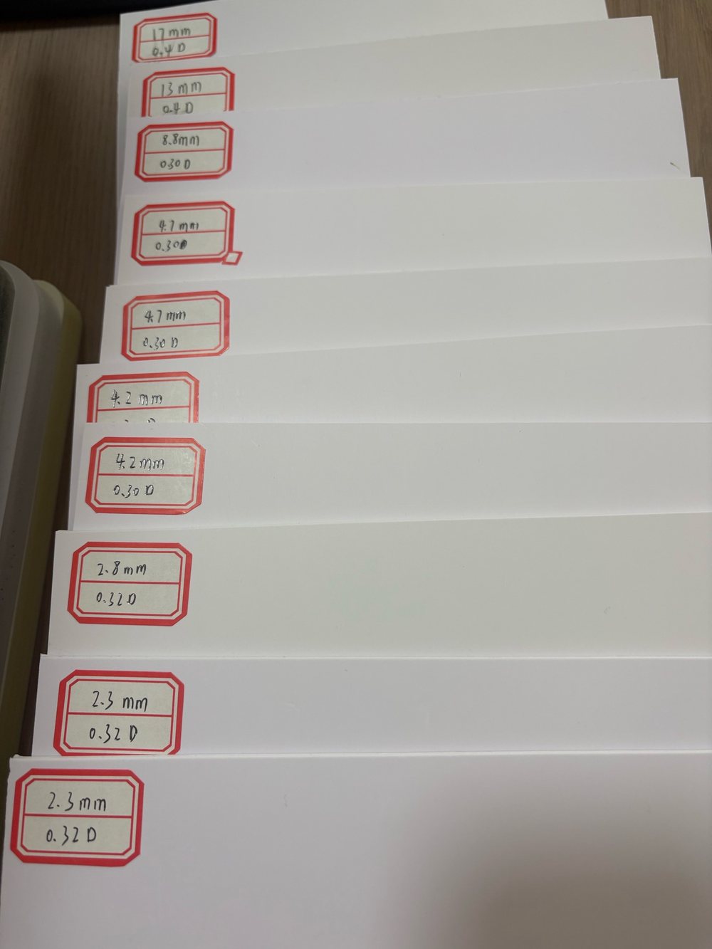 Free foam PVC sheet samples in various thickness from 2mm to 17mm